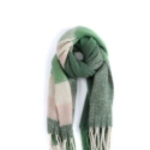 Green and Cream Women's Scarf
